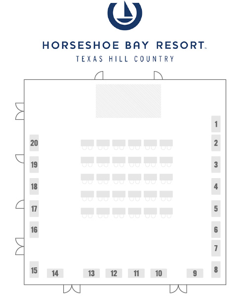 Graphic with list of conference exhibitors